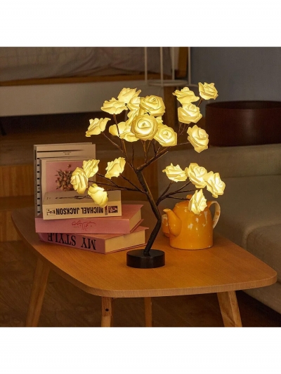 Светильник светодиодная роза LED, белые цветы-2